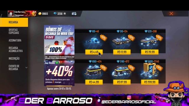 COMO PEGAR 100% BÔNUS DE RECARGA DA NOVA ERA ATÉ 3 VEZES NO FREE FIRE смотреть онлайн