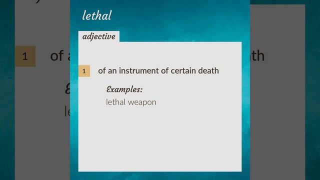 Lethal | meaning of Lethal смотреть онлайн