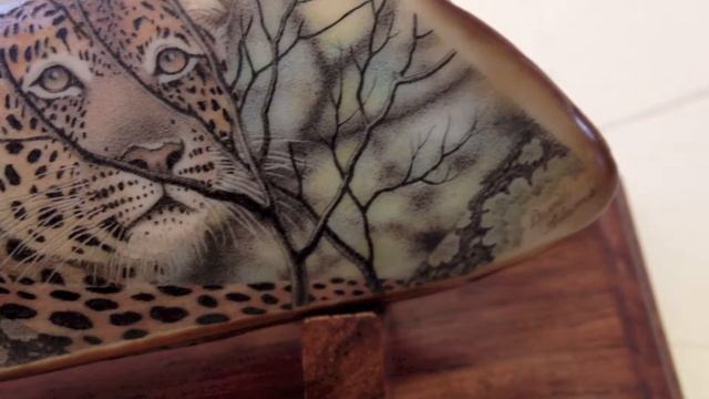 "African Leopard" Scrimshaw by David Adams - Scrimshaw Gallery смотреть онлайн