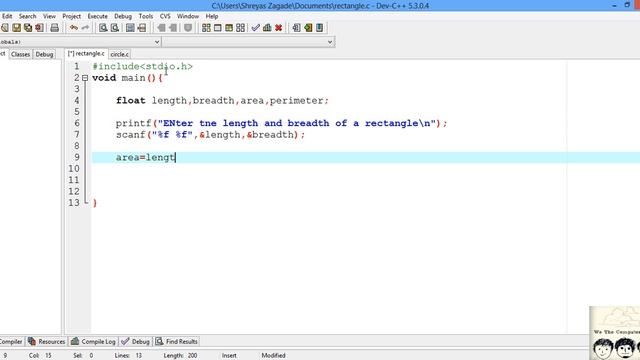 C Practical and Assignment Programs -Area and perimeter of rectangle смотреть онлайн