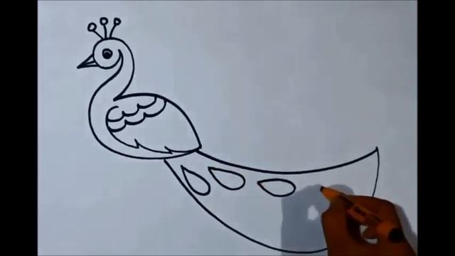 step by step drawing for kids (how to draw a peacock) смотреть онлайн
