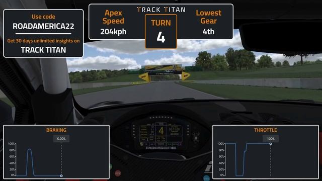 iRacing Road America - Full Porsche 718 Cayman GT4 Clubsport Track Guide (Hotlap + Telemetry) смотреть онлайн