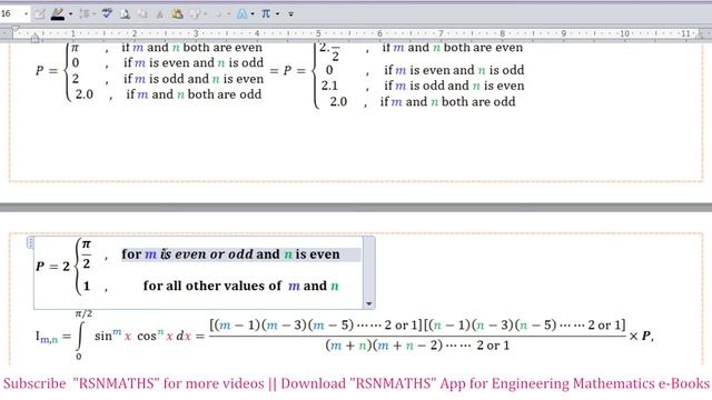 REDUCTION FORMULAE(16) -INTEGRAL VALUE OF sin^mx cos^nx from 0 to pi & 2 pi смотреть онлайн