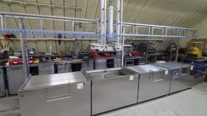 Полуавтоматическая линия очистки на основе ванн барботажа