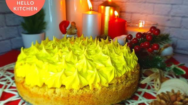 Пирог на Новогодний Стол. Апельсиновый пирог с меренгой. смотреть онлайн