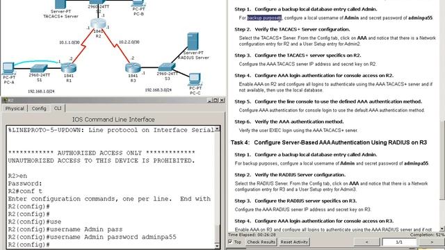 Configure AAA Authentication on Cisco Routers in Packet Tracer Activity смотреть онлайн
