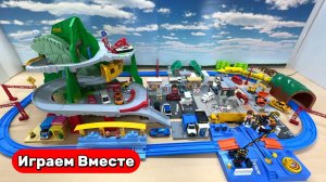 Играем в поезда ! Играем в машинки ! Строим гоночные трассы и железную дорогу ! Видео для детей