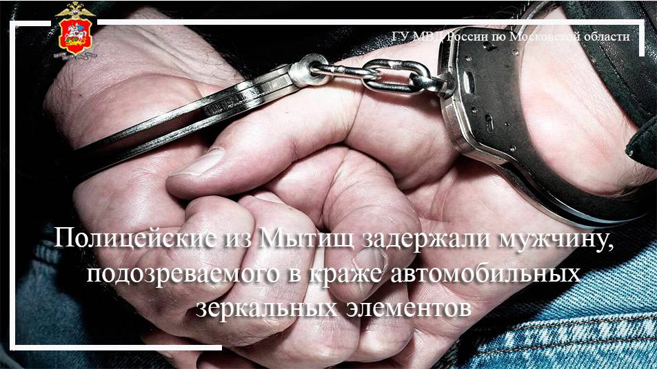 Полицейские из Мытищ задержали мужчину, подозреваемого в краже автомобильных зеркальных элементов смотреть онлайн
