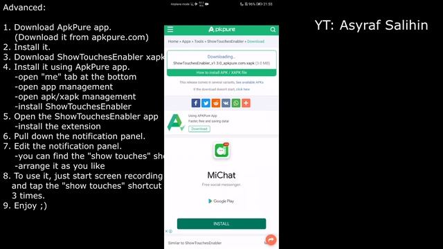 (No root) Disable "touch effect" while screen recording on huawei/honor Smartphone. смотреть онлайн