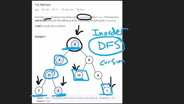 Leetcode 112: Path Sum (RU) смотреть онлайн