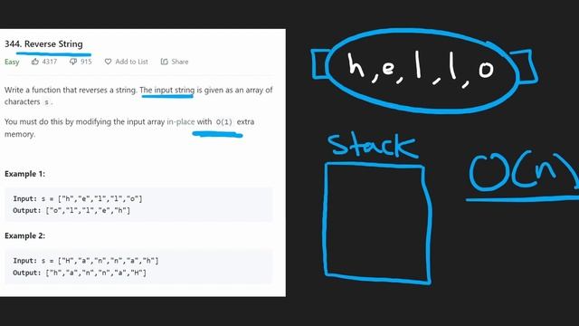 Leetcode 344: Reverse String (RU) смотреть онлайн