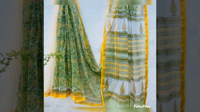 🧡 HANDBLOCK PRINT KOTA DORIA SAREE 💛 смотреть онлайн