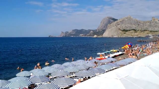 Крым. Судак. Пляж. Набережная. 4 июля 2018. смотреть онлайн