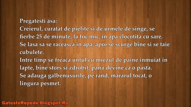 Budinca de creier de vita (GatesteRepede.Blogspot.Ro) смотреть онлайн