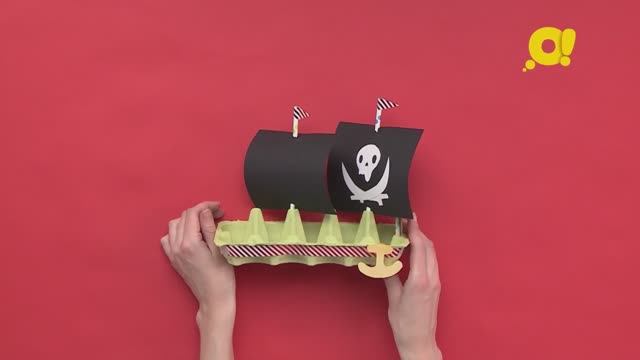 Пиратский корабль - поделка для детей, которую можно подарить папе! смотреть онлайн