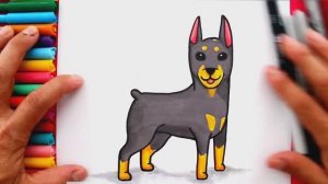 Как нарисовать собаку породы ДОБЕРМАН Легко