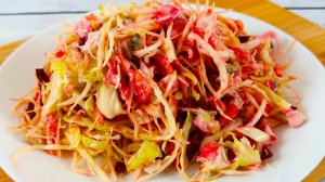 Бюджетный салат с курицей. Необычный, но очень вкусный