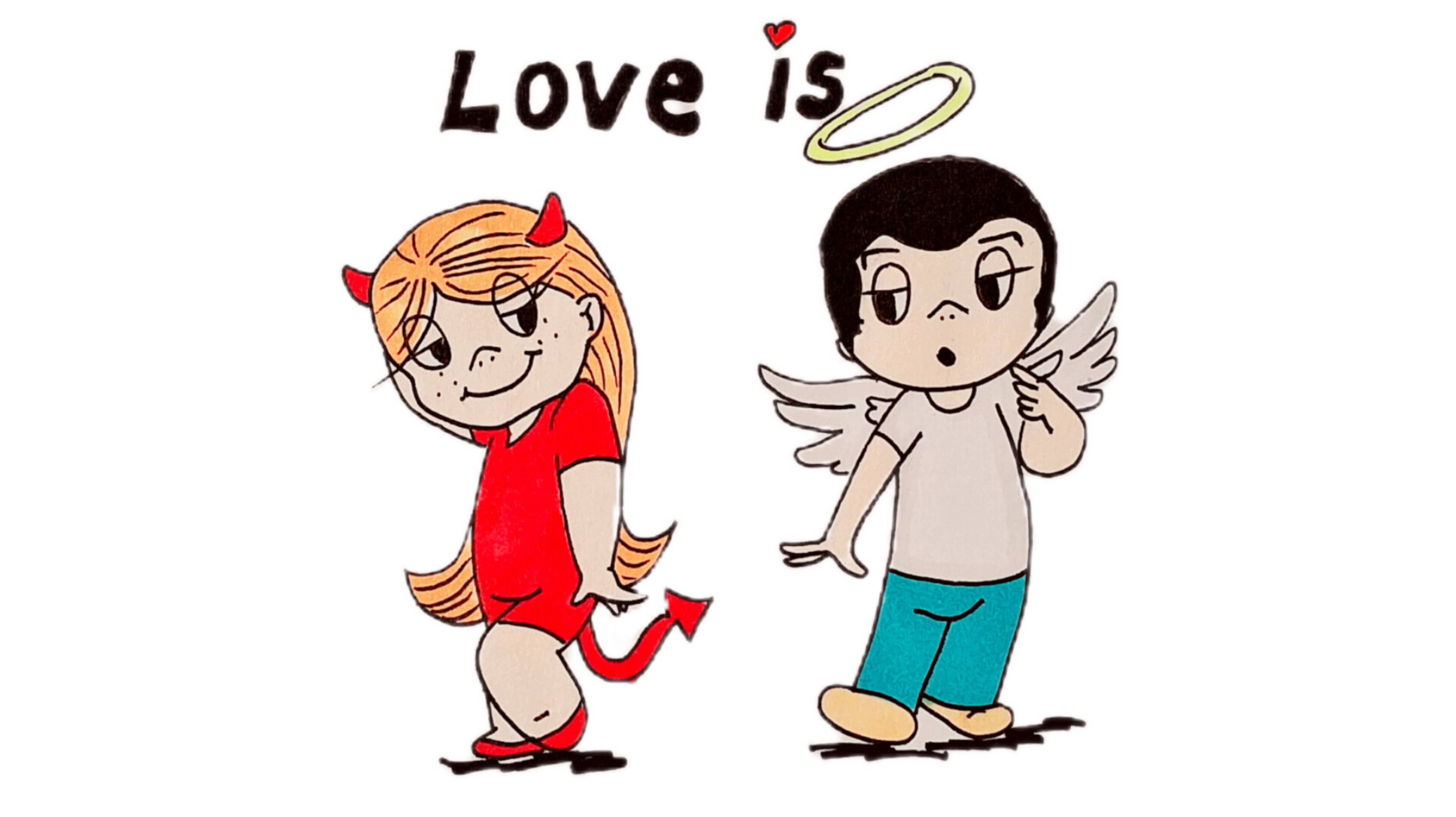 Рисунок Love is... к дню Святого Валентина/рисунки для срисовки смотреть онлайн