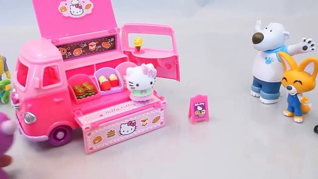 【Skip to My Lou♬】Hello Kitty Cars Pororo Toys | Nursery Rhymes & Children Songs with Lyrics смотреть онлайн