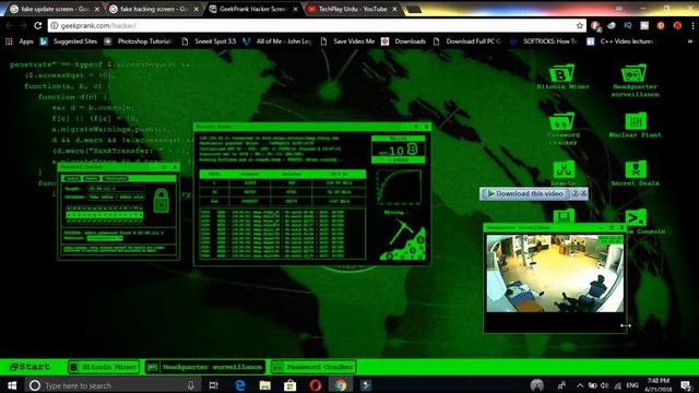 How to become Hacker ? Fake hacking screen | fake windows update screen | best PC tricks in Urdu смотреть онлайн