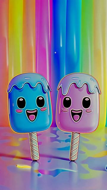 «Два веселых эскимо вокруг радуги» - Амелия, 6 лет 🌈