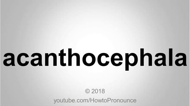 How to Pronounce acanthocephala смотреть онлайн