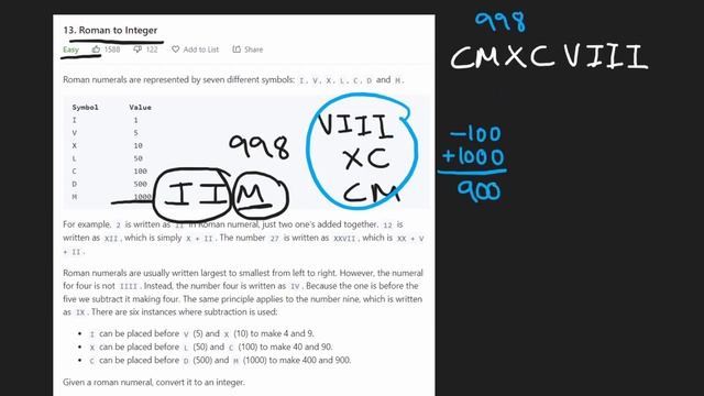 Leetcode 013: Roman to Integer (RU) смотреть онлайн