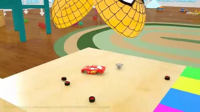 Цвета для изучения детьми с длинными грузовиками и дверцами для детей, McQueen смотреть онлайн
