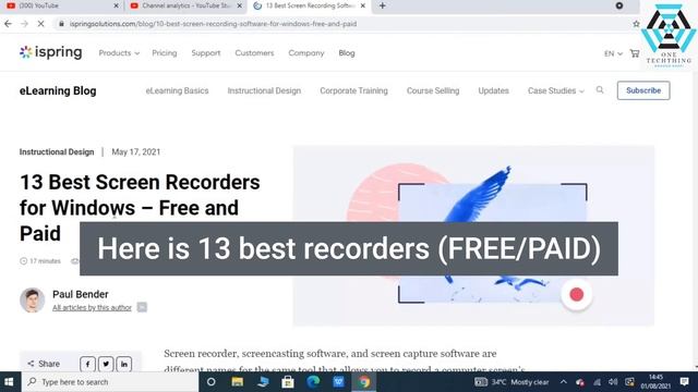 Best Free screen recorder for Windows without watermark__ONE TECHTHING___(Masood Shafi Tagar) смотреть онлайн