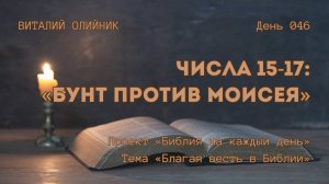 День 046. Числа 15-17: Бунт против Моисея | Библия на каждый день | Благая весть в Библии