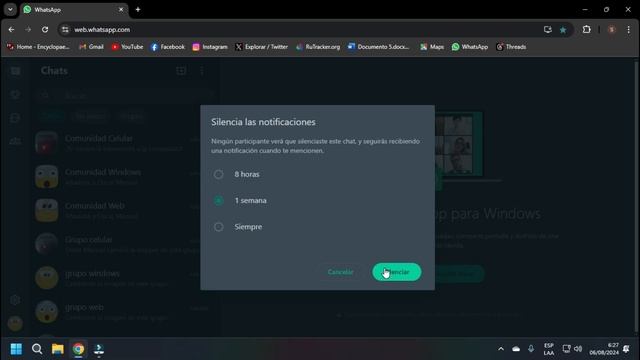 Cómo silenciar las notificaciones de un grupo en WhatsApp Web смотреть онлайн
