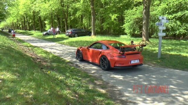 Lava Orange Porsche GT3 RS - revs & accelerations смотреть онлайн