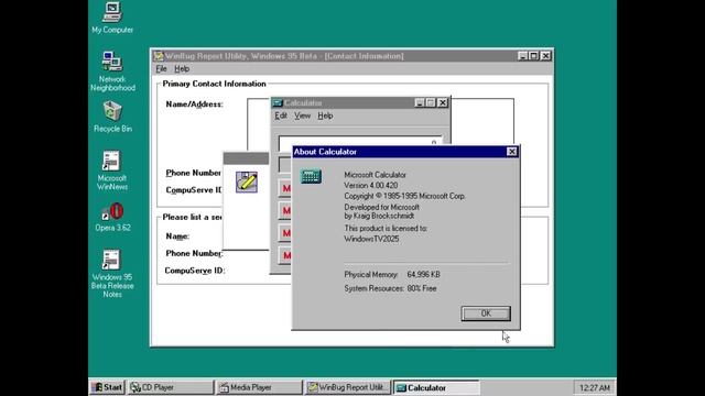 Windows 95 Build 420 in 86Box 4.3 смотреть онлайн