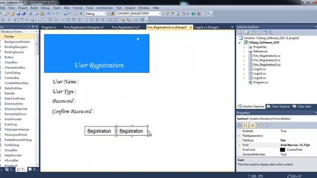 Designing Registration Form GUI in Csharp Visual Studio 2010 смотреть онлайн