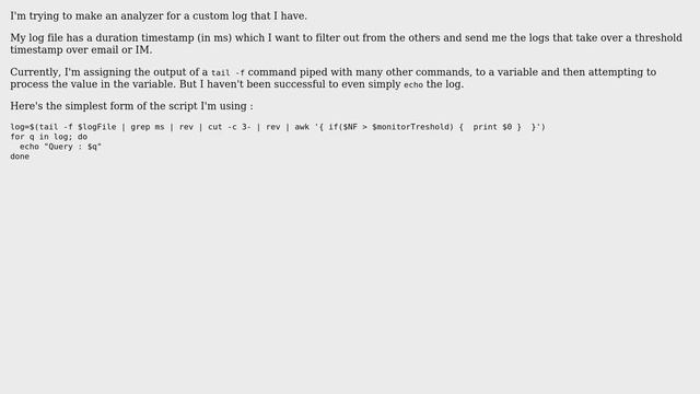 Unix & Linux: Assign continuous stream to variable and process the variable смотреть онлайн