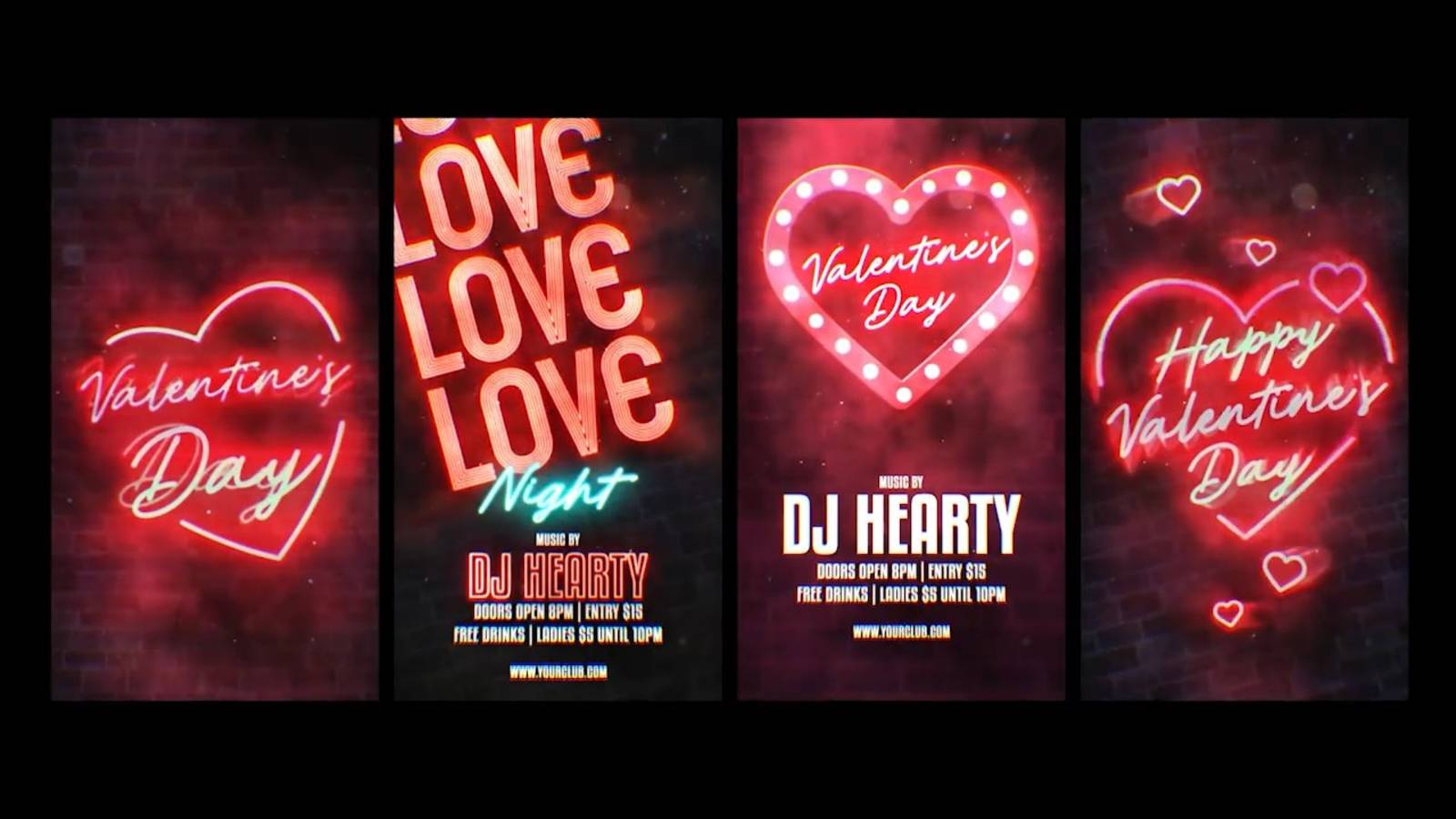 Сборник постеров Love (День святого Валентина). Риллсы (Reels), Cториc (Stories) на заказ. Пример