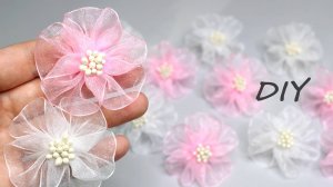 Цветы из органзы Простой способ сделать цветок из органзы