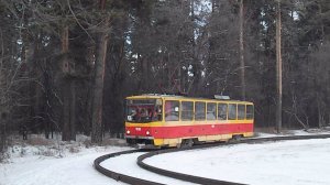 Трамвай Tatra T6B5SU-1020. Разворот на Кордоне.