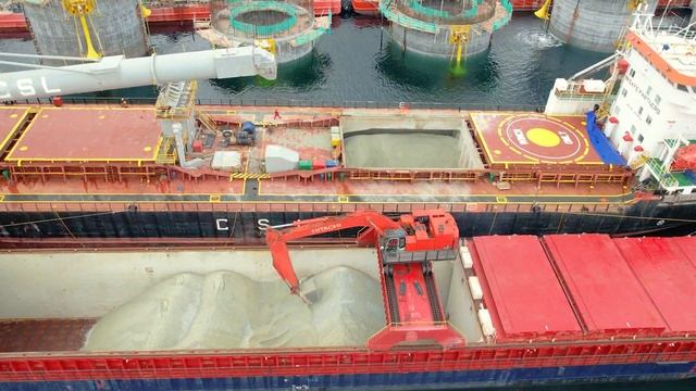 Installation of Ballast Material into Offshore Wind Turbine Structures, MV Tertnes, Norway (short) смотреть онлайн