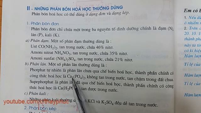 Hóa học lớp 9 - Bài 11 - PHÂN BÓN HÓA HỌC | THẦY PHÚC смотреть онлайн