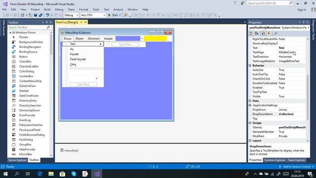 C# Form Dersleri-38 MenuStrip Kullanımı смотреть онлайн