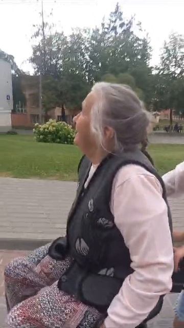 бабушка Ядя катается на коляске