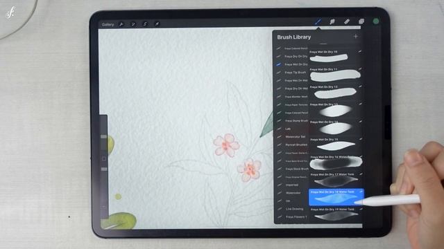 Watercolor on iPad Pro tutorial : Project 2 / Ultimate Watercolor Brush set by Freya.art [Eng sub] смотреть онлайн