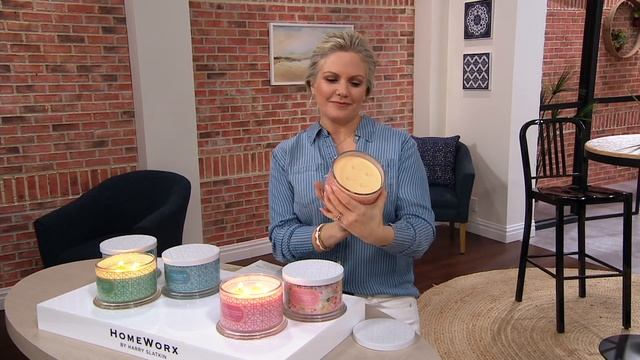 HomeWorx by Harry Set of 3 18oz Garden Candles on QVC смотреть онлайн