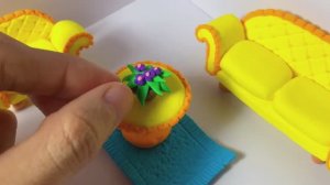 Лепим пластилином! Миниатюрная мебель для кукольного домика! Как сделать из пластилина миниатюрный д