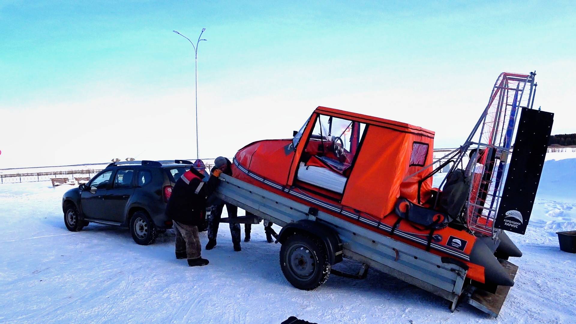 Аэролодка Хариус, первое испытание на Конде. смотреть онлайн