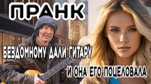 ПРАНК - Бездомному дали гитару и она его поцеловала