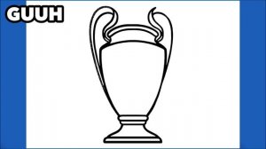 HOW TO DRAW UEFA CHAMPIONS LEAGUE TROPHY