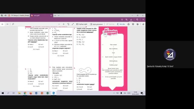 02.04.2020 LİSE 9.SINIF KİMYA DERSİ смотреть онлайн