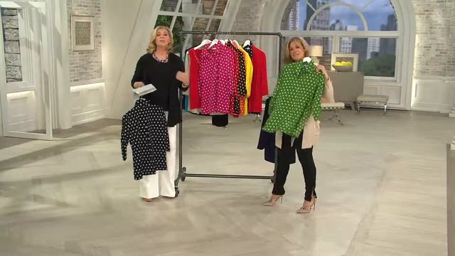 Susan Graver Cool Peach Polka Dot Shirt with Ruched Sleeves with Pat James-Dementri смотреть онлайн